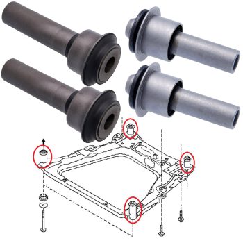 Silentblocs du berceau moteur, Nissan Juke, Leaf