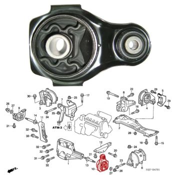 Supporto motore anteriore sinistro per Honda HR-V