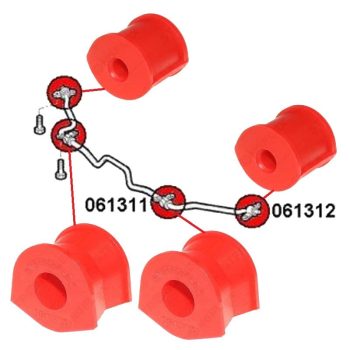 Bujes poliuretano barra delantera Fiat Barchetta (183), Punto, Lancia Y