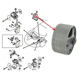 Silentbloc du support moteur arrière, Mitsubishi Galant