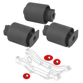 Kit 3 silentblocs du support différentiel arrière pour Jeep Renegade et Fiat 500X