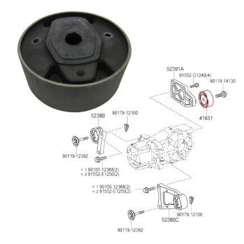 Silentbloc du support transmission pour RAV4, Auris