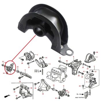 Support moteur inférieur droit Honda CR-V, HR-V, Civic V