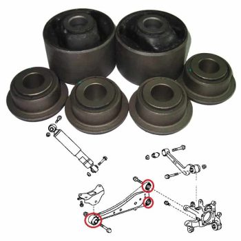 Kit di 6 silentblock per i due bracci posteriori per Auris, Avensis, Rav4, Lexus CT200H