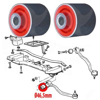 Silentblocks de brazos inferiores delanteros, Serie 5 E28 E34 E39 E60 E61, Serie 6 E24 E63 E64, Serie 7 E32 E38 E65, Serie 8 E31, X3 E83, X5 E53