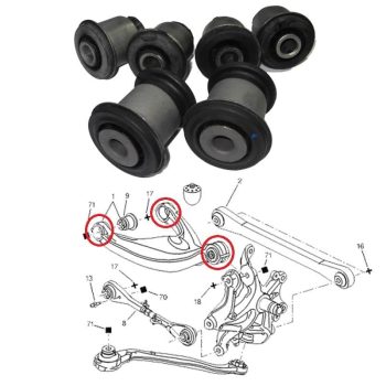Silentblocks para 2 brazos superiores traseros, Citroen C6, Peugeot 407, 508