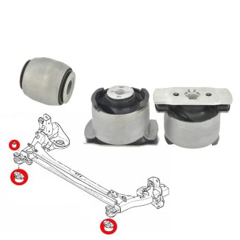 Kit boccole in gomma per scocca dell'asse posteriore per Laguna III