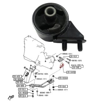 Rear engine mount Mazda 323, MX-3