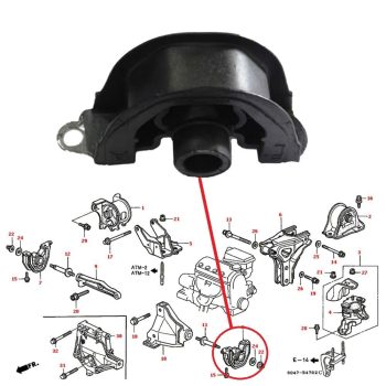Support moteur inférieur gauche pour Honda Civic V, CR-V, HR-V