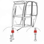 silentbloc sospensione cabina JCB in poliuretano