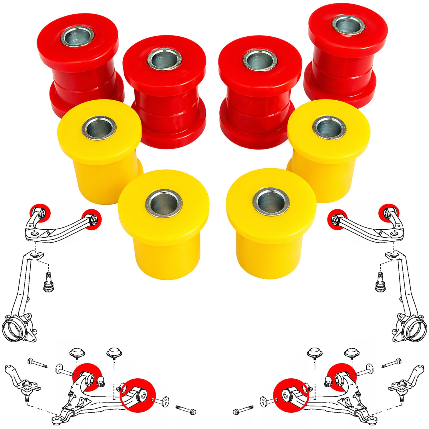 kit suspension avant polyurethane Land Cruiser Prado 90 95