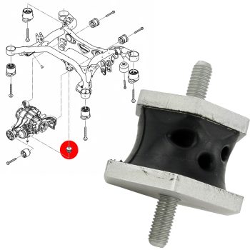 Silentblock per il supporto del differenziale posteriore, Audi Q7/Q8, Porsche Cayenne 9Y, VW Touareg CR7/RC8