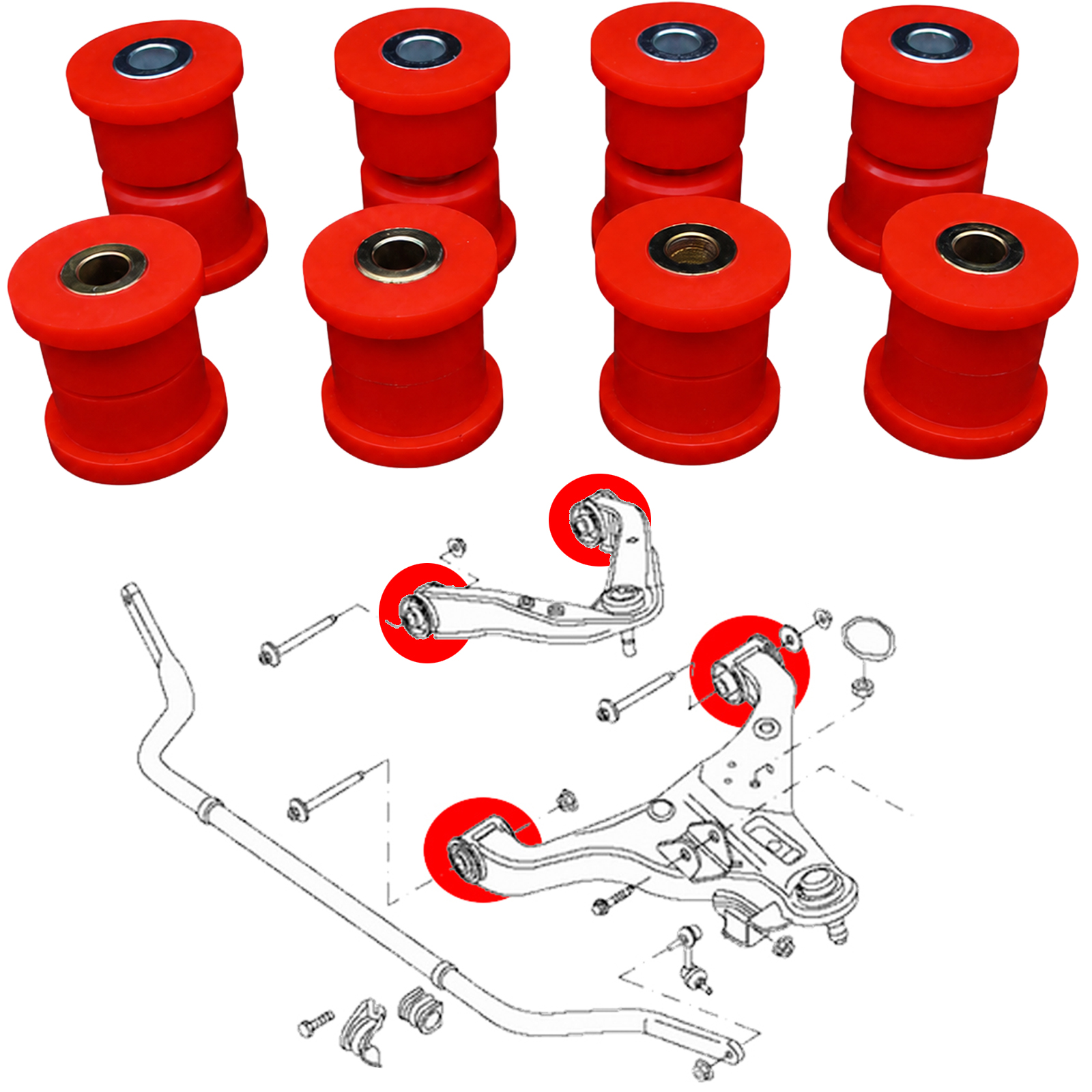 Kit sospensione anteriore in poliuretano NAVARA PICK-UP D40